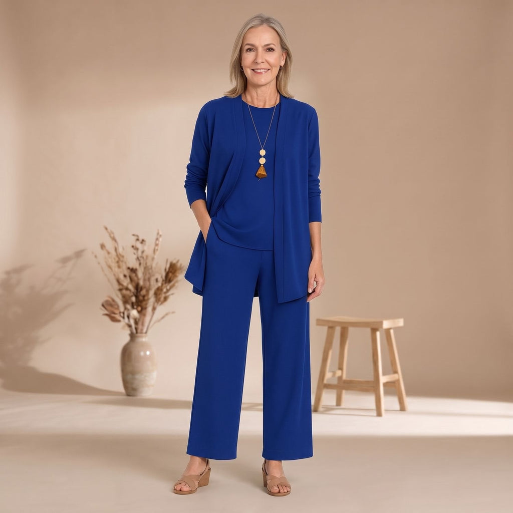 Dreiteiliges Outfit Damen mit Cardigan und Culotte - 7 - Jasminaboutique.com