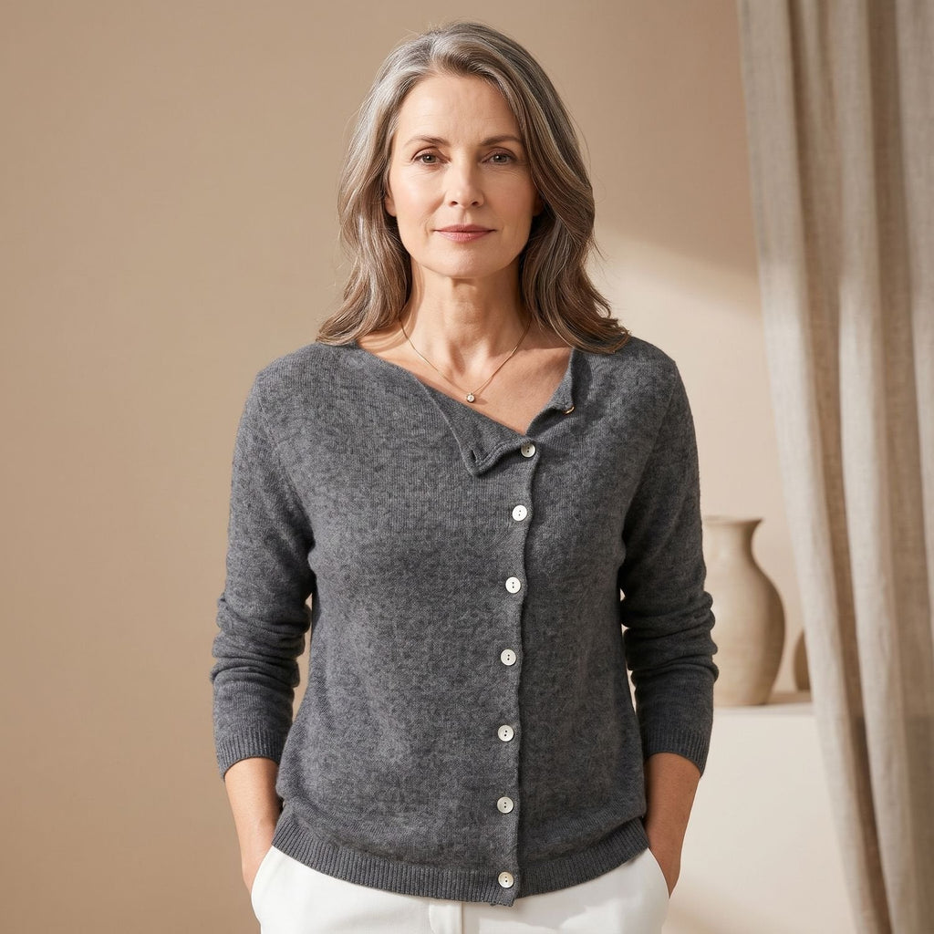 Cardigan Damen V-Ausschnitt elegante Knopfleiste - 1 - Jasminaboutique.com