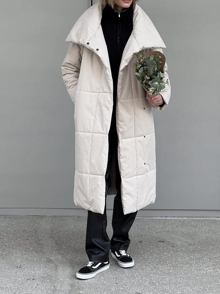Wickelcoat Damen mit großem Revers und Gürtel, lang - 5 - Jasminaboutique.com