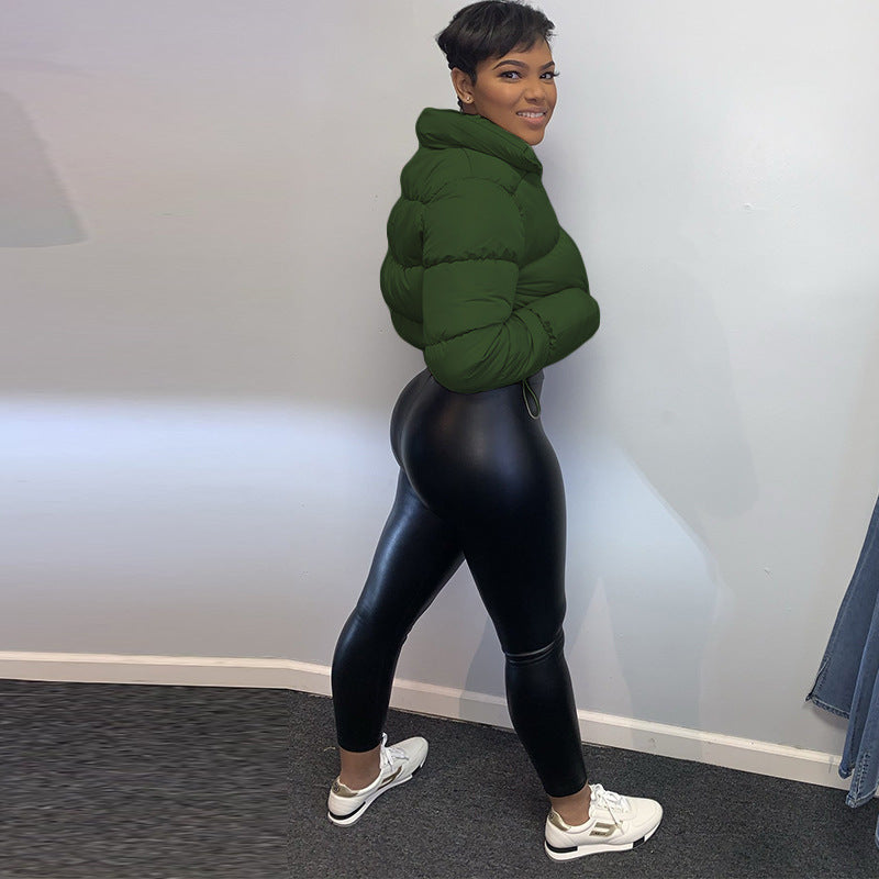 Kurzjacke Damen mit Stehkragen und Reißverschluss, tailliert - 9 - Jasminaboutique.com