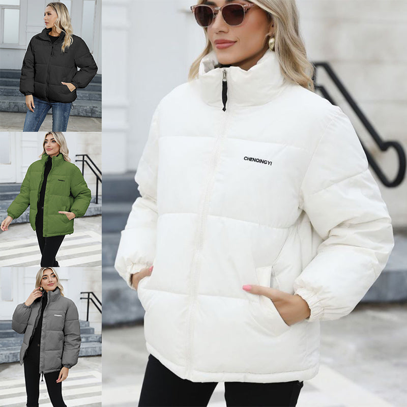 Winterjacke Damen mit Stehkragen und lockerer Passform - 1 - Jasminaboutique.com