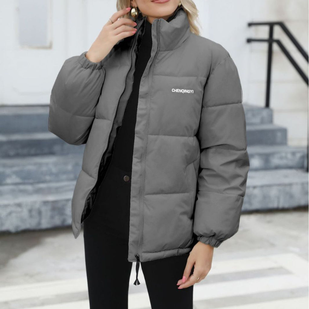 Winterjacke Damen mit Stehkragen und lockerer Passform - 2 - Jasminaboutique.com