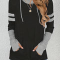 Hoodie Damen mit Daumenlöchern und Streifendetails - 1 - Jasminaboutique.com