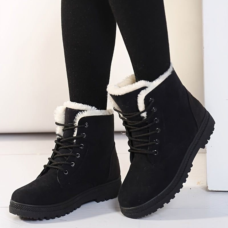 Stiefeletten Damen mit Schnürung und Fütterung - 1 - Jasminaboutique.com
