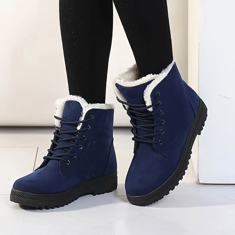 Stiefeletten Damen mit Schnürung und Fütterung - 2 - Jasminaboutique.com