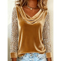 Bluse Damen mit Wickelausschnitt und Paillettenärmeln - 1 - Jasminaboutique.com