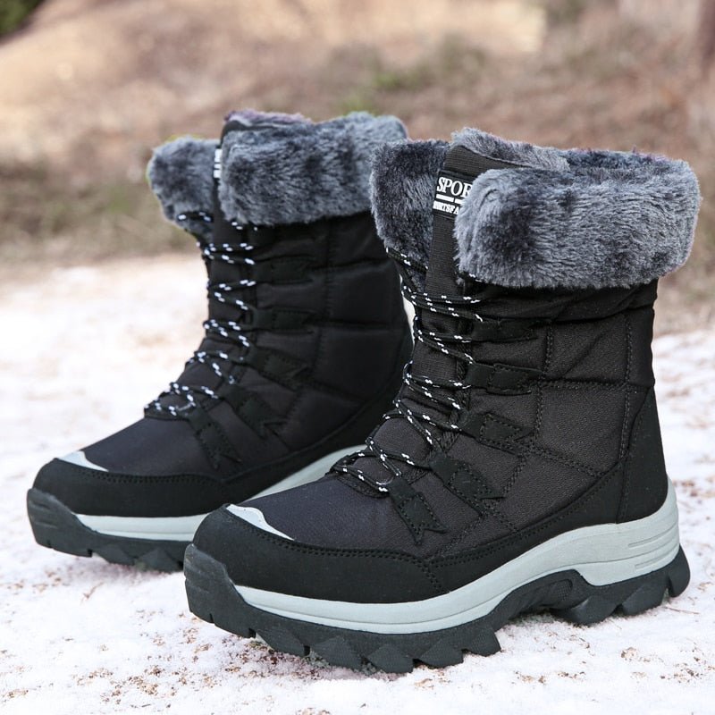 Winter Boots Damen mit Schnürung und kuscheligem Futter - 3 - Jasminaboutique.com