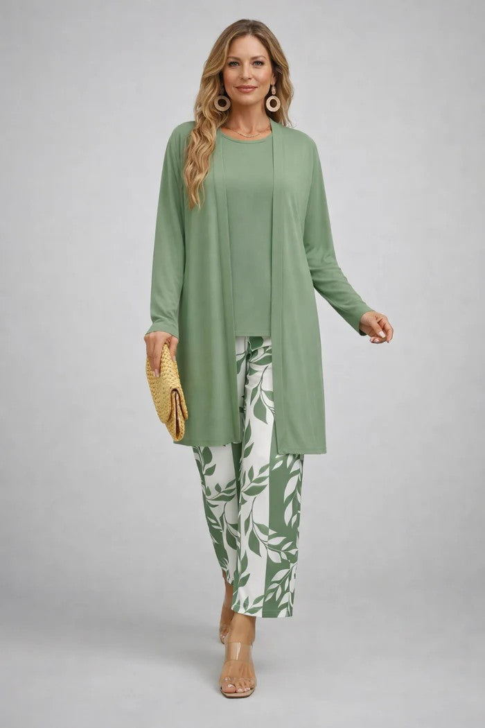 Zwei-Teile Set Damen mit langer Jacke und weitem Hosen - 3 - Jasminaboutique.com