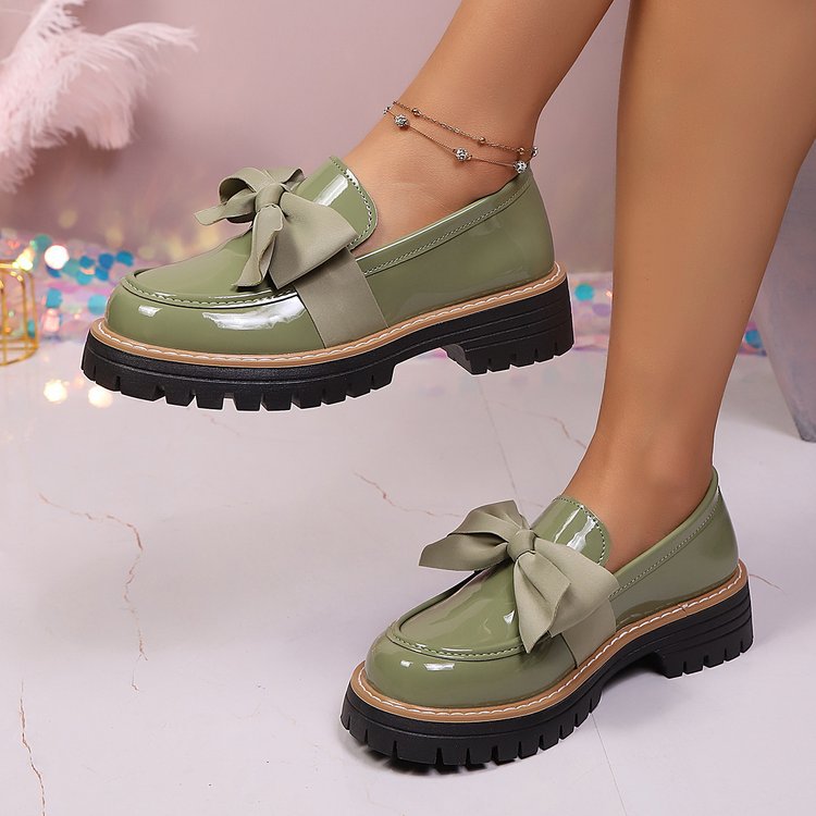 Loafers Damen mit Chunky-Sohle und Schleifen-Detail - 3 - Jasminaboutique.com