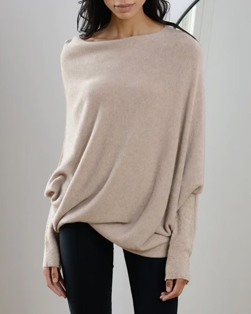 Oversized Pullover Damen mit schulterfreiem Schnitt und lässigem Look - 3 - Jasminaboutique.com