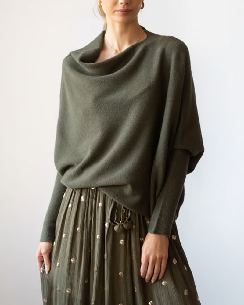 Oversized Pullover Damen mit schulterfreiem Schnitt und lässigem Look - 4 - Jasminaboutique.com
