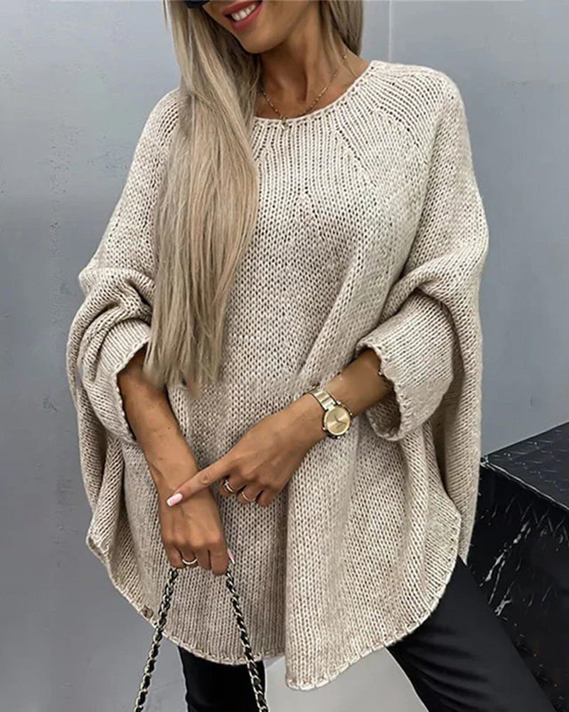 Pullover Damen mit weitem Schnitt und Rundhalsausschnitt - 3 - Jasminaboutique.com