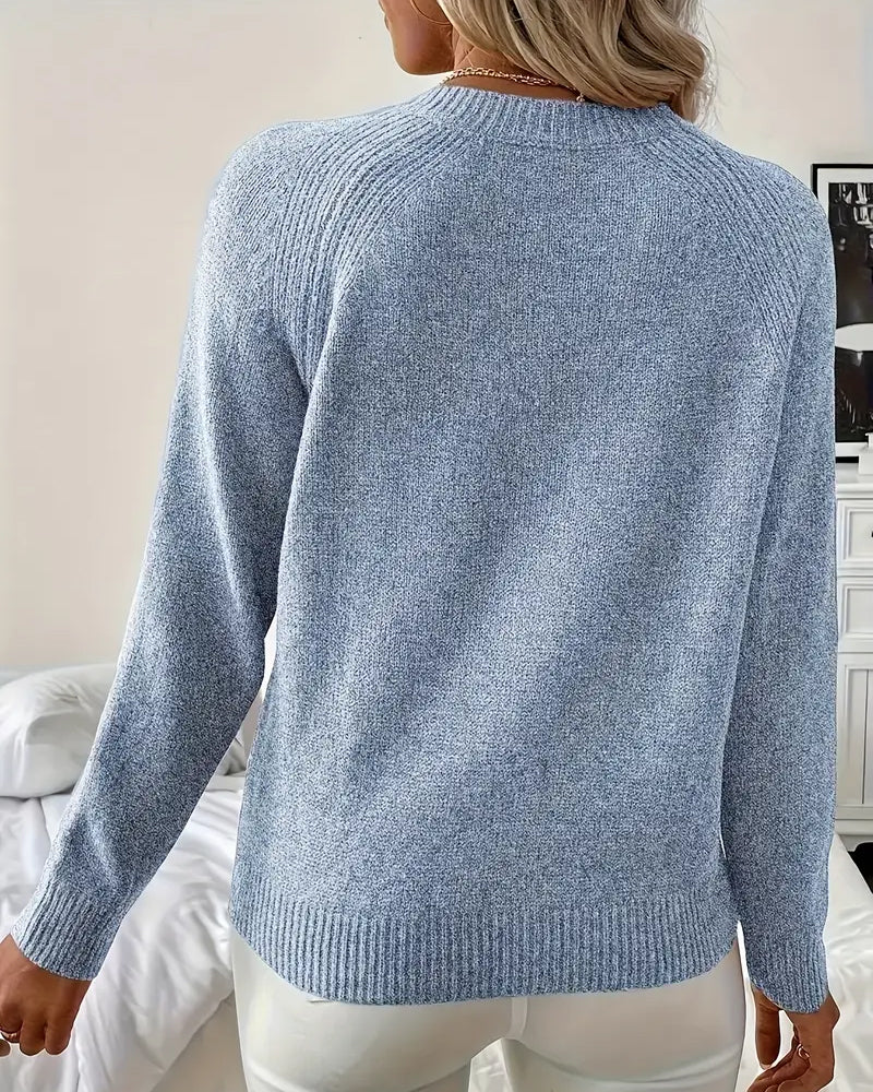 Pullover Damen mit Raglanärmeln und Knopfdetails - 12 - Jasminaboutique.com