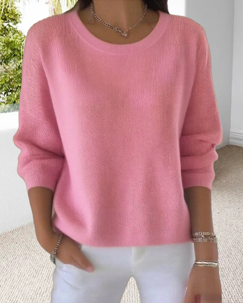 Pullover Damen Rundhalsausschnitt lange Ärmel - 3 - Jasminaboutique.com