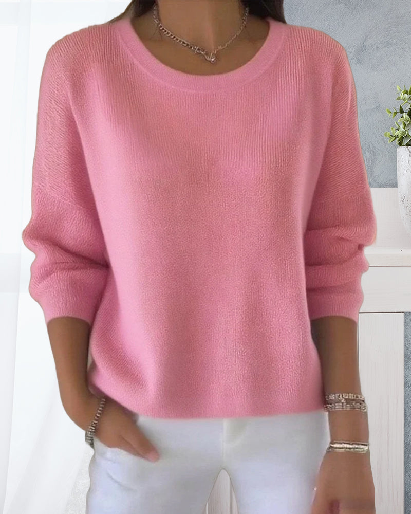 Pullover Damen Rundhalsausschnitt lange Ärmel - 4 - Jasminaboutique.com