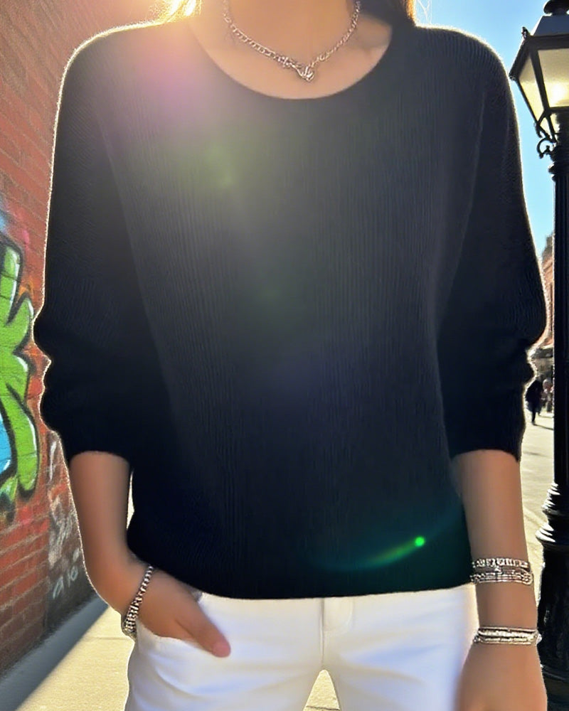 Pullover Damen Rundhalsausschnitt lange Ärmel - 7 - Jasminaboutique.com