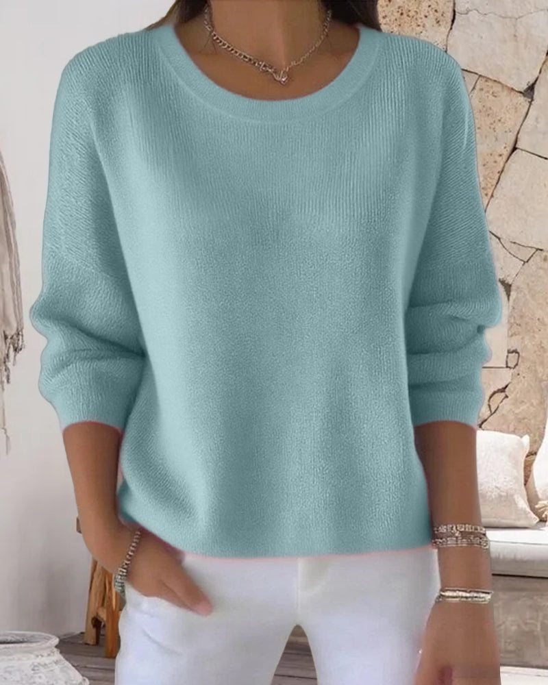 Pullover Damen Rundhalsausschnitt lange Ärmel - 14 - Jasminaboutique.com