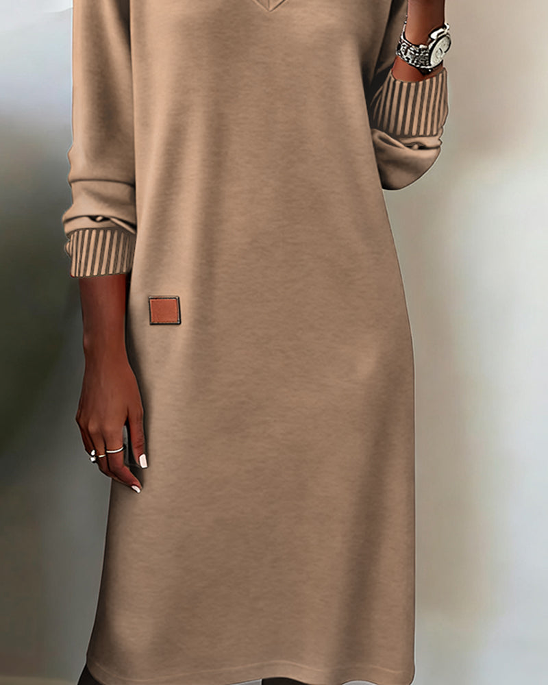 Wickelkleid Damen mit V-Ausschnitt und langen Ärmeln - 9 - Jasminaboutique.com
