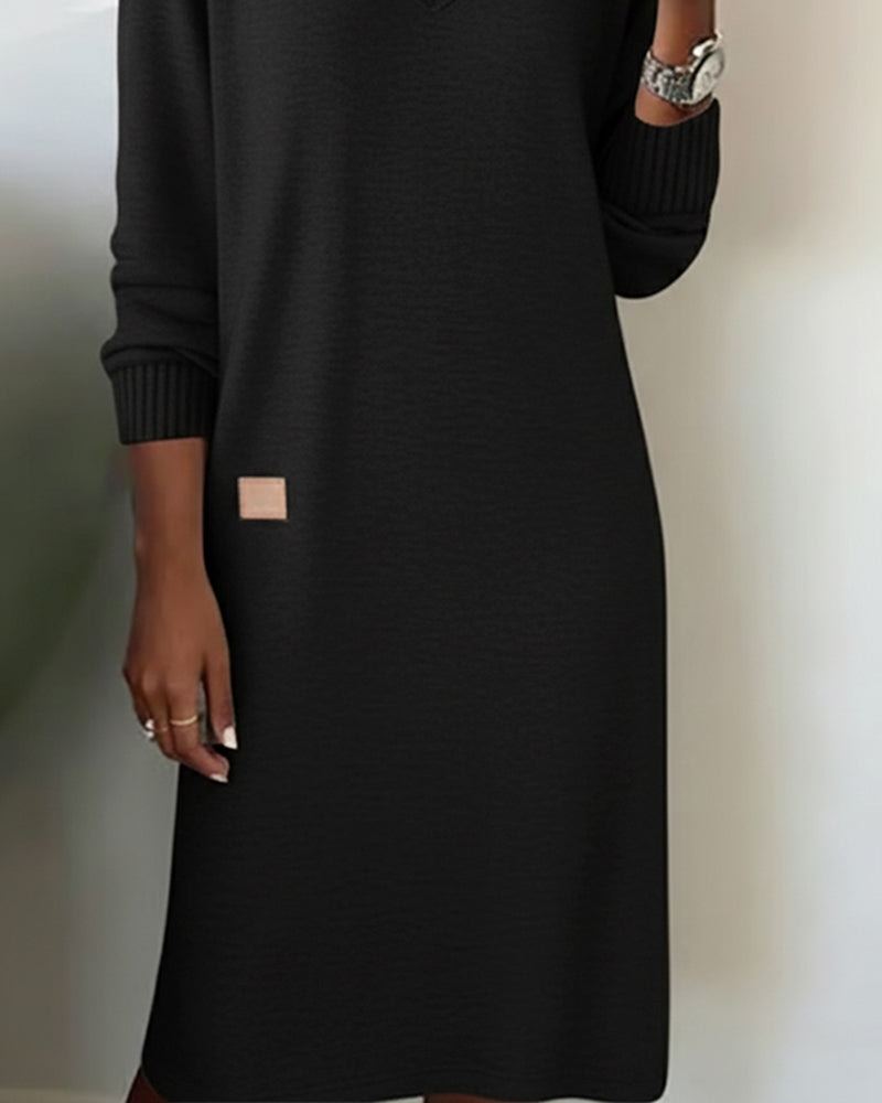 Wickelkleid Damen mit V-Ausschnitt und langen Ärmeln - 12 - Jasminaboutique.com