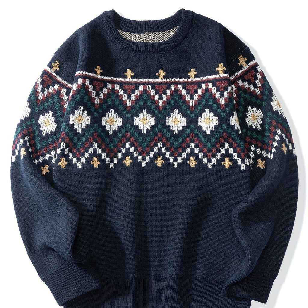 Pullover Damen mit klassischem Muster und lässigem Schnitt - 1 - Jasminaboutique.com