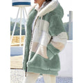 Hooded Jacke Damen mit Farbblock-Design und Reißverschluss - 1 - Jasminaboutique.com