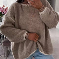 Pullover Damen mit U-Boot-Ausschnitt und lässigem Schnitt - 9 - Jasminaboutique.com