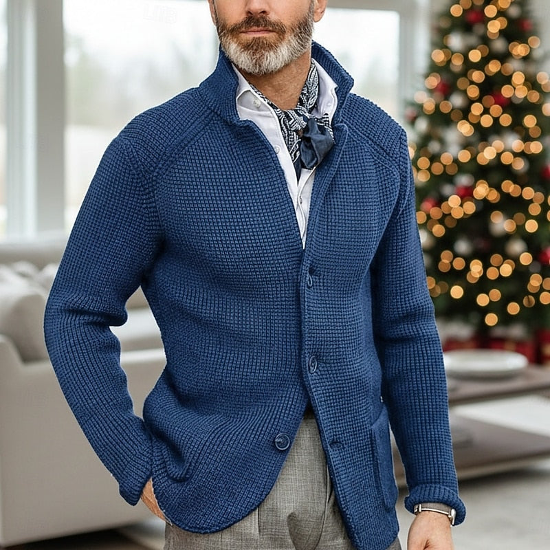 Cardigan Damen mit Stehkragen und Knopfleiste - 2 - Jasminaboutique.com
