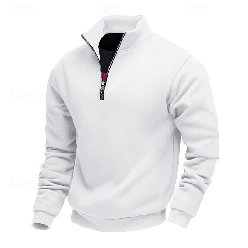 Pullover Herren mit Stehkragen und Reißverschluss - 3 - Jasminaboutique.com