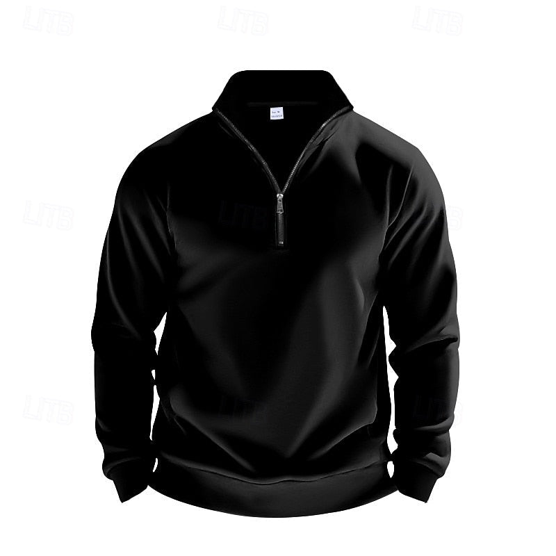 Pullover Herren mit Stehkragen und Reißverschluss - 13 - Jasminaboutique.com