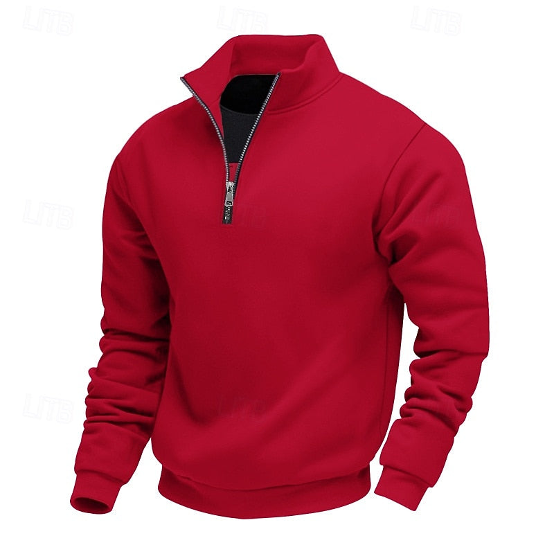 Pullover Herren mit Stehkragen und Reißverschluss - 15 - Jasminaboutique.com