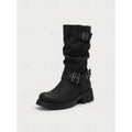 Biker Boots Damen mit Vintage Schnalle und Blockabsatz - 2 - Jasminaboutique.com