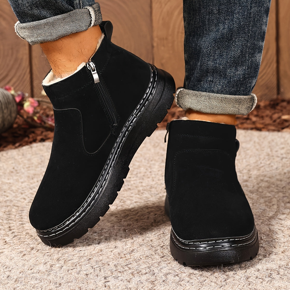 Stiefeletten Damen mit Reißverschluss und Warmfutter - 6 - Jasminaboutique.com