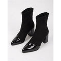 Stiefeletten Damen mit Blockabsatz und Lackspitze - 6 - Jasminaboutique.com