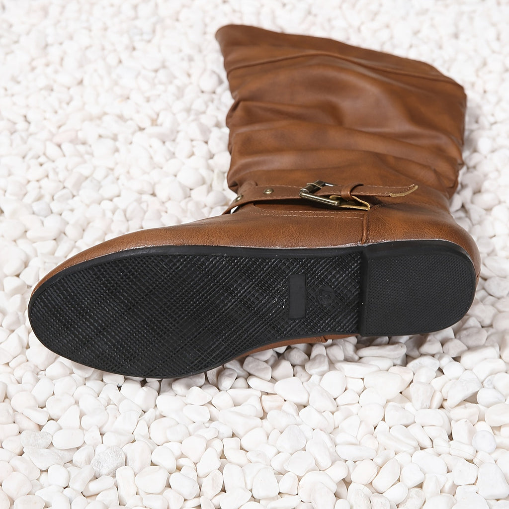 Wickelstiefel Damen mit Schnalle und Schlupfdesign - 6 - Jasminaboutique.com