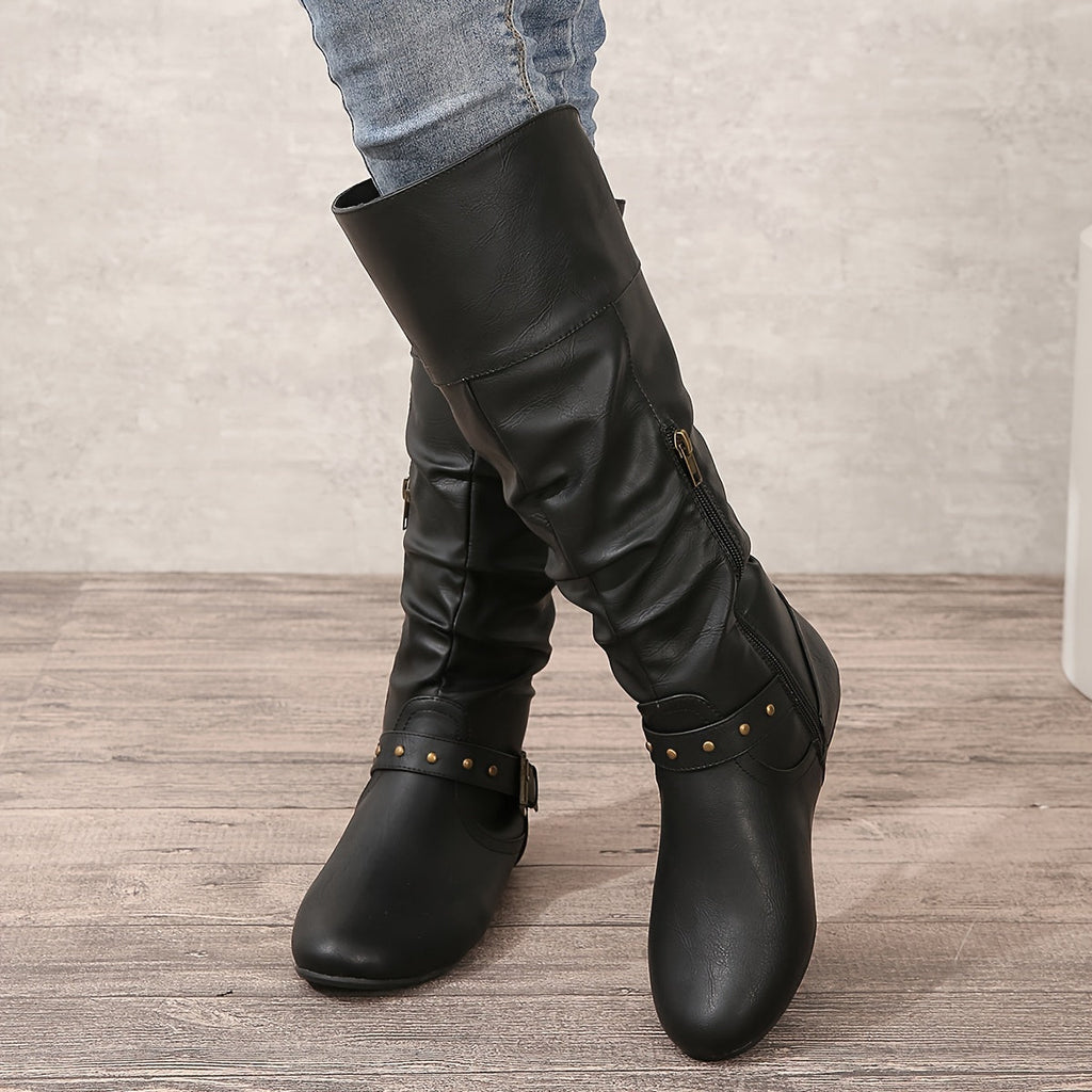 Wickelstiefel Damen mit Schnalle und Schlupfdesign - 9 - Jasminaboutique.com