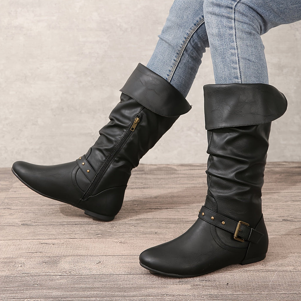 Wickelstiefel Damen mit Schnalle und Schlupfdesign - 12 - Jasminaboutique.com
