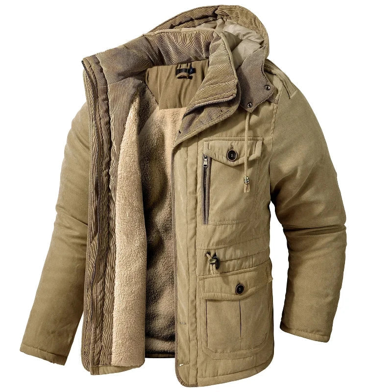 Winterjacke Damen mit Kapuze und praktischen Taschen - 1 - Jasminaboutique.com