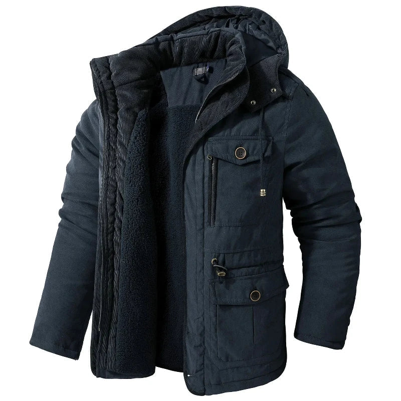 Winterjacke Damen mit Kapuze und praktischen Taschen - 2 - Jasminaboutique.com