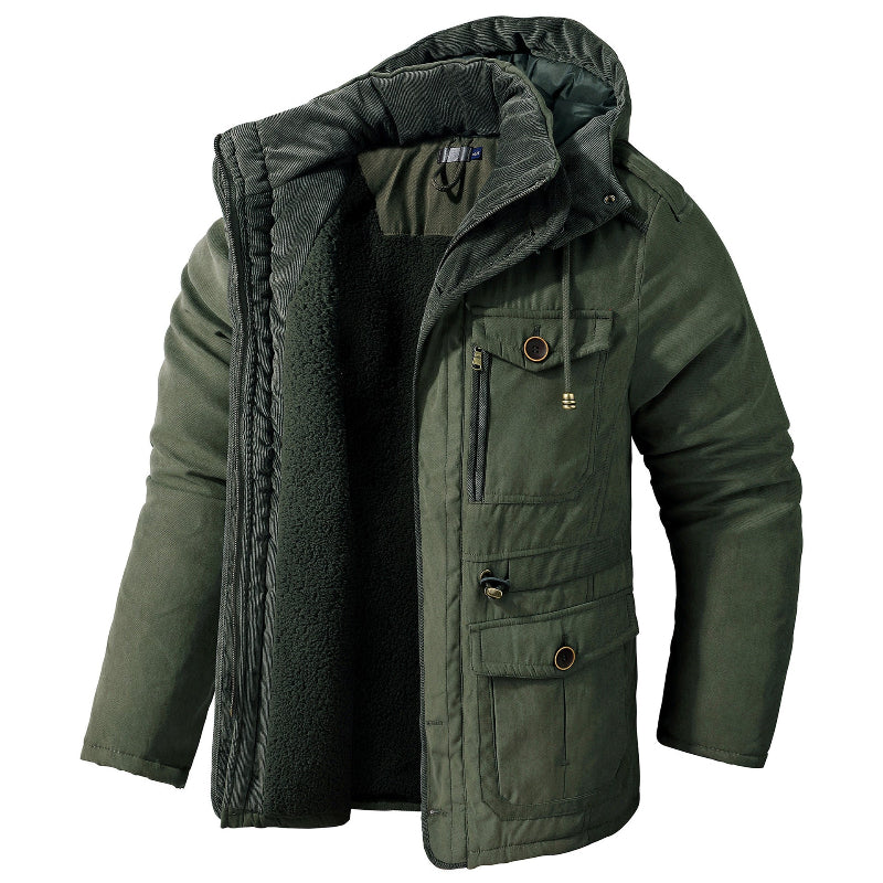 Winterjacke Damen mit Kapuze und praktischen Taschen - 3 - Jasminaboutique.com