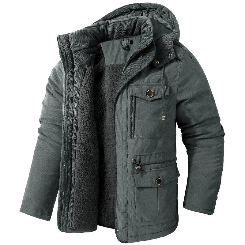Winterjacke Damen mit Kapuze und praktischen Taschen - 4 - Jasminaboutique.com