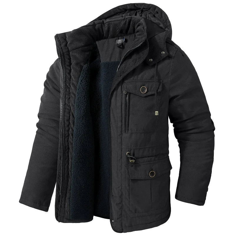 Winterjacke Damen mit Kapuze und praktischen Taschen - 5 - Jasminaboutique.com