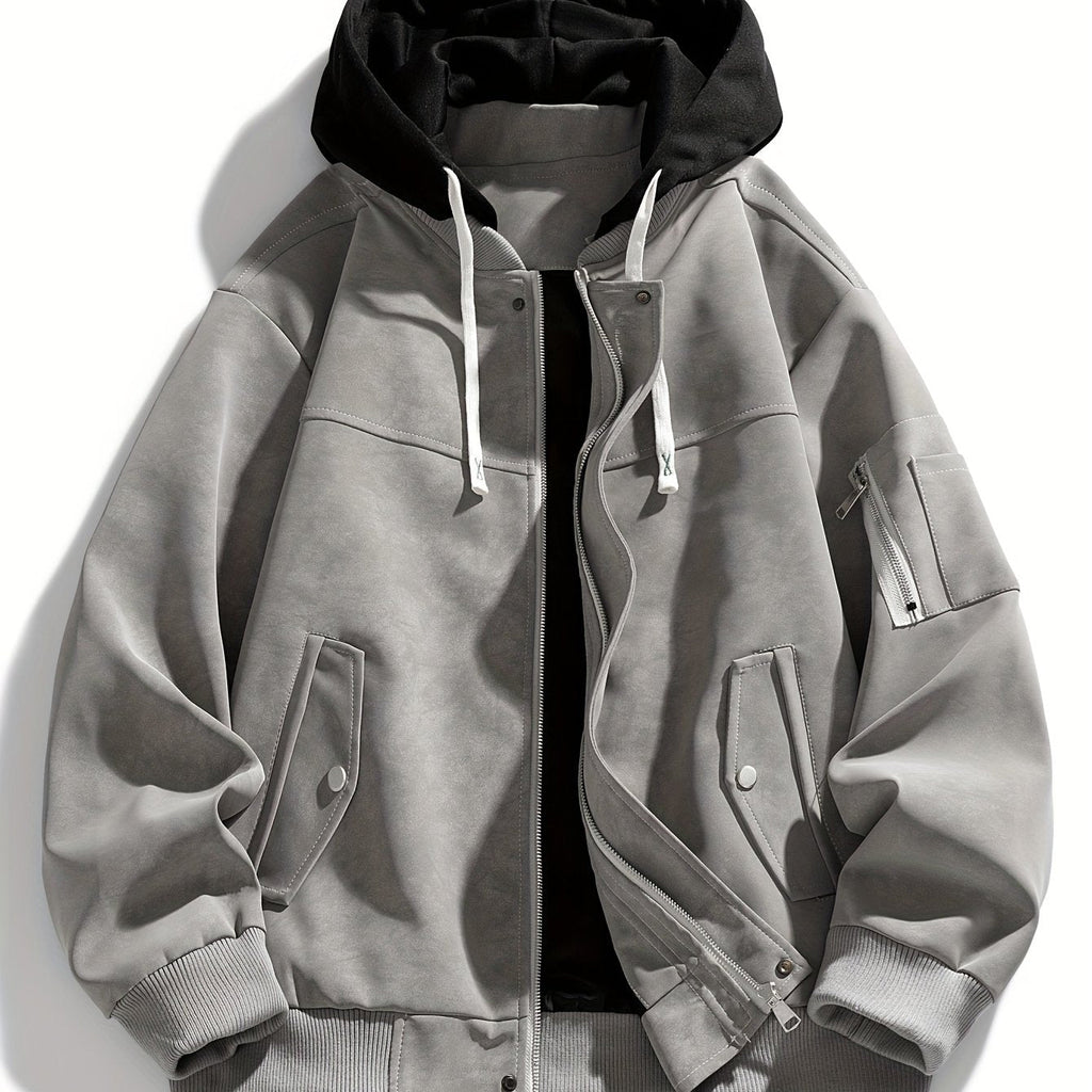 Hooded Utility Jacket Herren mit Relaxed Fit und praktischen Taschen - 7 - Jasminaboutique.com