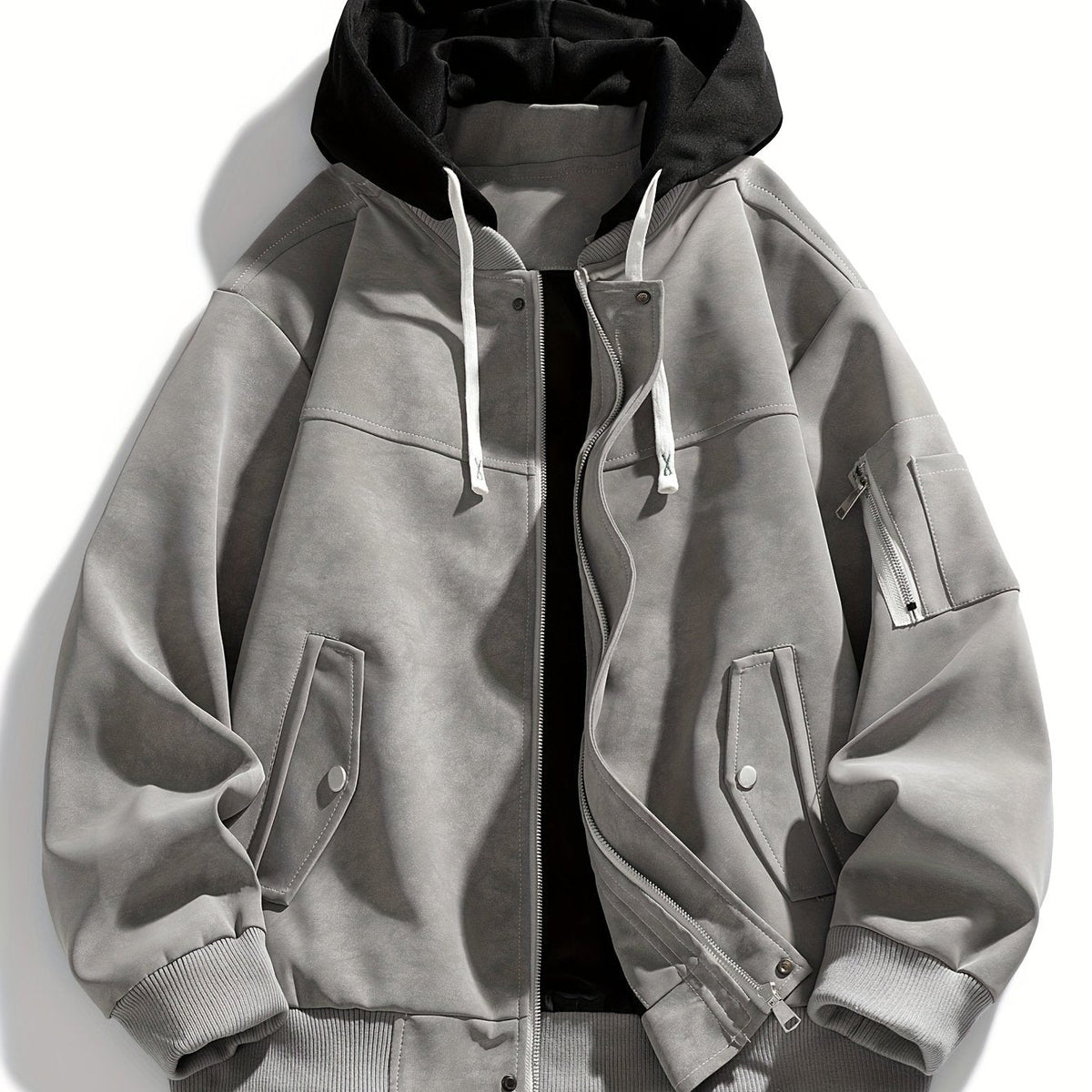Hooded Utility Jacket Herren mit Relaxed Fit und praktischen Taschen - 7 - Jasminaboutique.com