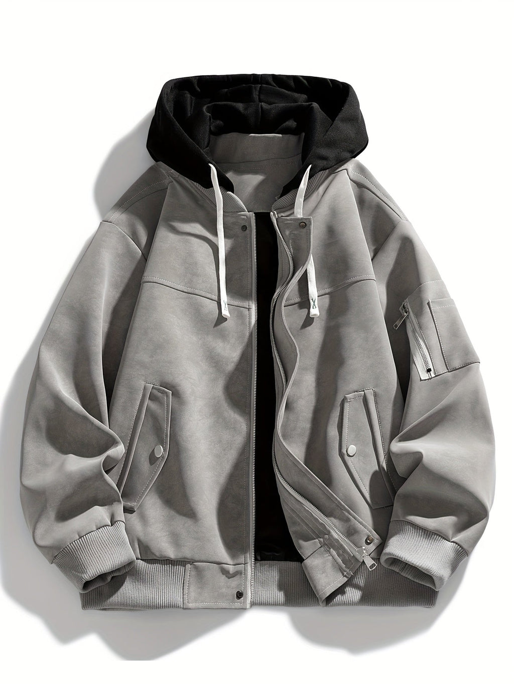 Hooded Utility Jacket Herren mit Relaxed Fit und praktischen Taschen - 8 - Jasminaboutique.com