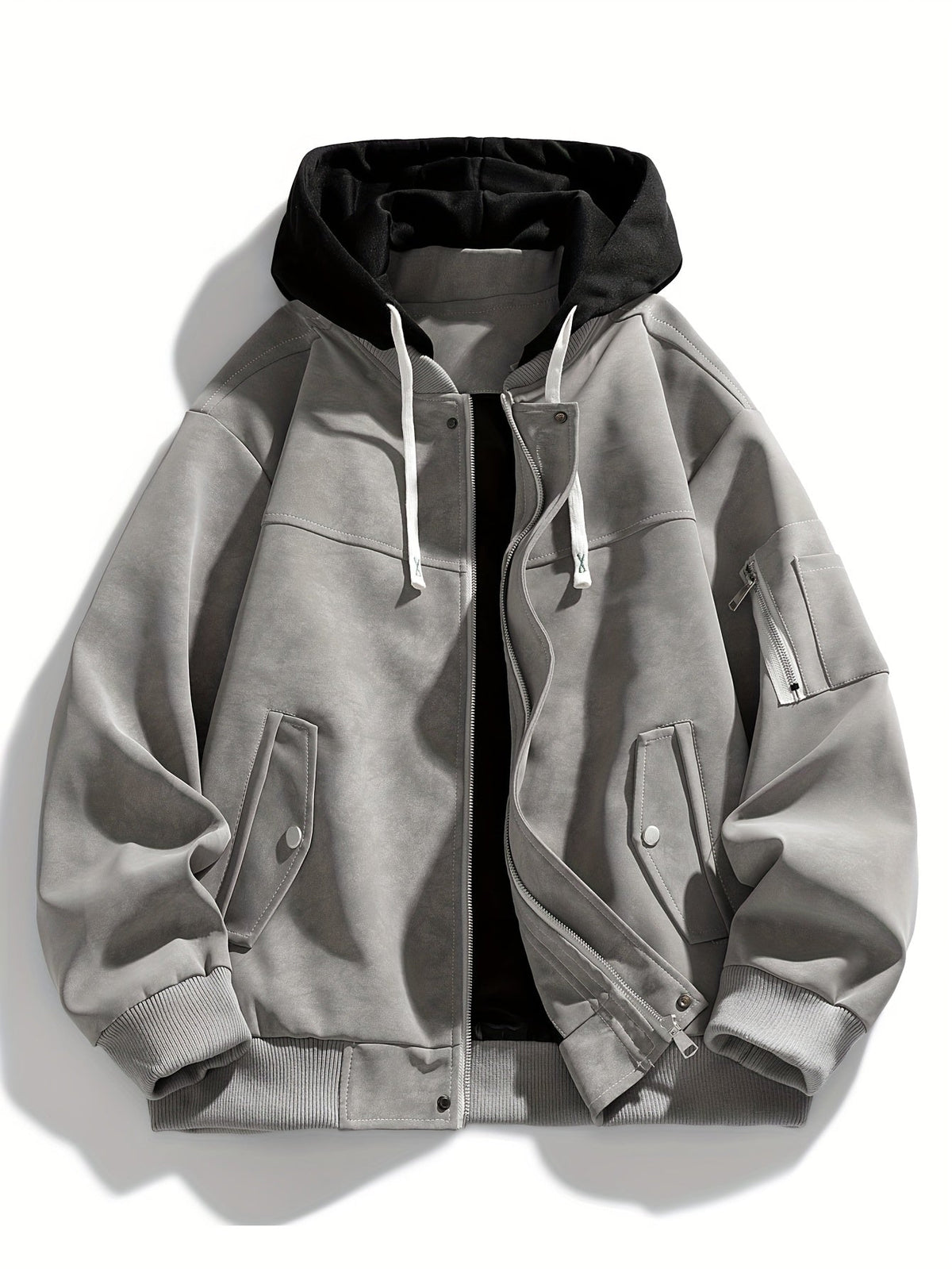 Hooded Utility Jacket Herren mit Relaxed Fit und praktischen Taschen - 8 - Jasminaboutique.com