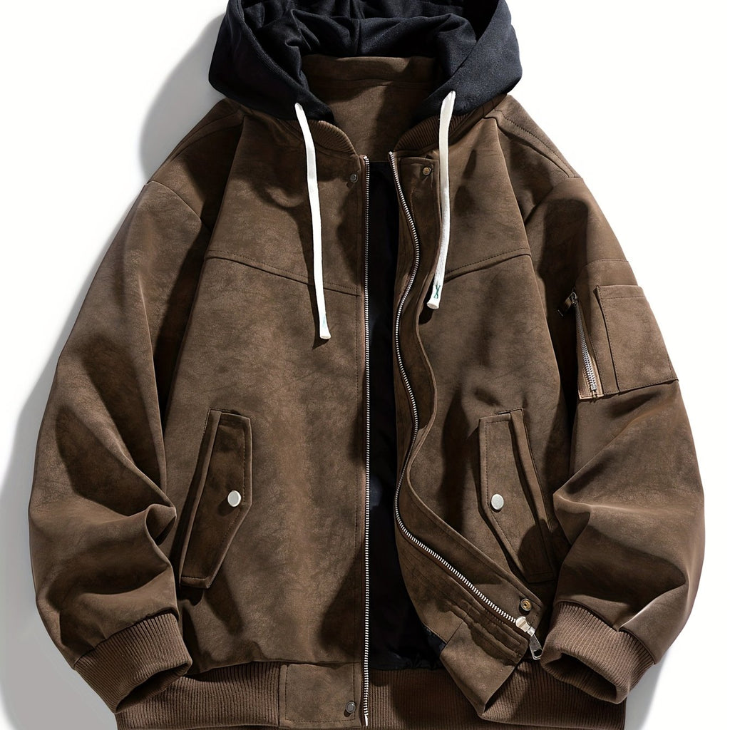 Hooded Utility Jacket Herren mit Relaxed Fit und praktischen Taschen - 14 - Jasminaboutique.com