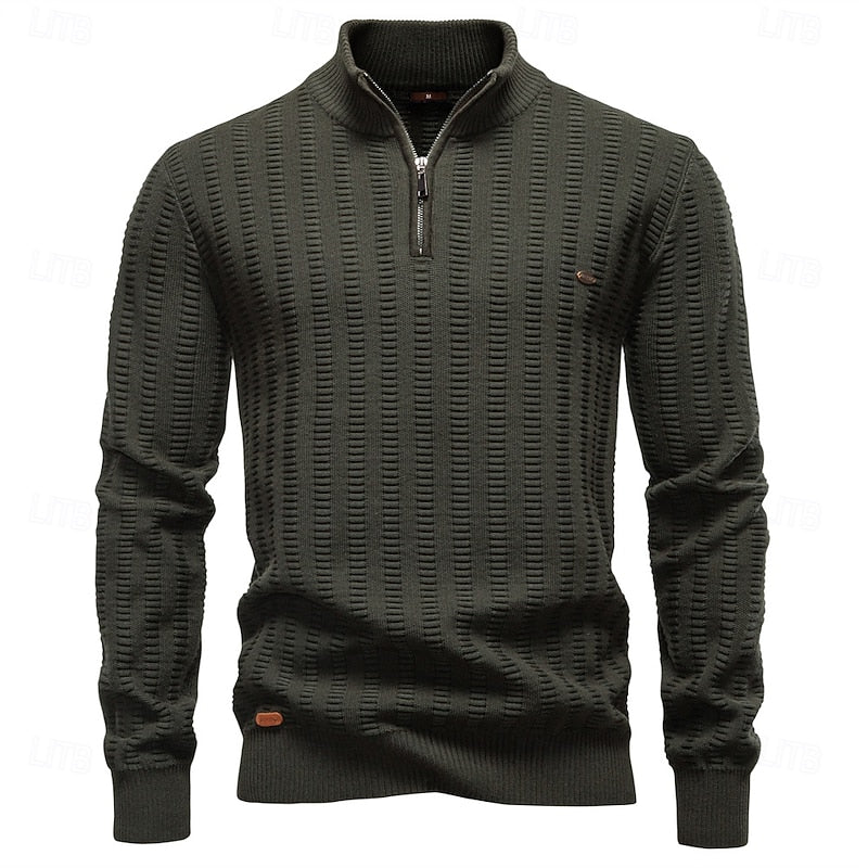 Pullover Damen mit Stehkragen und Reißverschluss - 1 - Jasminaboutique.com