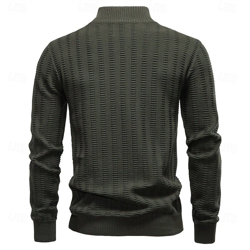 Pullover Damen mit Stehkragen und Reißverschluss - 2 - Jasminaboutique.com