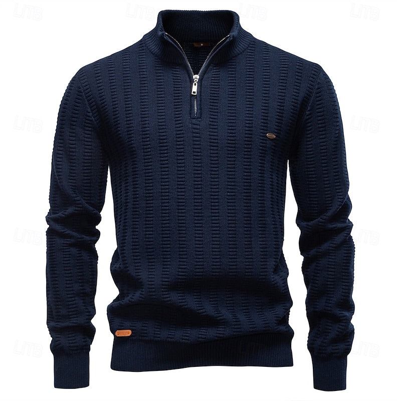 Pullover Damen mit Stehkragen und Reißverschluss - 10 - Jasminaboutique.com
