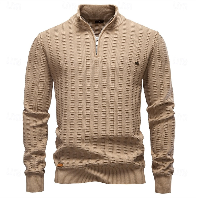 Pullover Damen mit Stehkragen und Reißverschluss - 15 - Jasminaboutique.com